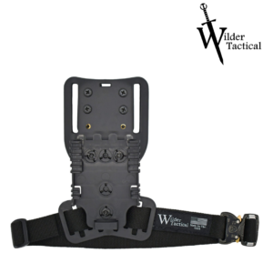 Wilder Tactical modified UBL panel with plug, movable BLACK strap, COBRA buckle and QLS 19 plug.