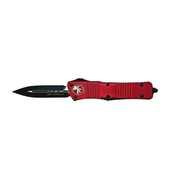 Nóż Microtech 142-1RD Combat Troodon AUTO OTF 3.75" Black Double Edge Dagger Blade, Red Aluminum Handle